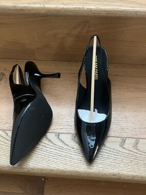 Black Patent Slingback Heels – Pointed Toe | Size 9 (EU 40.5) | NEW